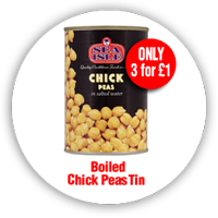 Boiled chick peas tin